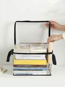 Foldable Book Box, Student Dormitory Classroom, Book Storage Box, Transparent Waterproof Household Book Sorting And Storage Box