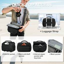 NEWHEY Everyday Photographer's Sling Bag: Waterproof Compact Crossbody Case For DSLR & Mirrorless Cameras, Features Tripod Holder & Rain Cover For Full Protection On-The-Go - màu đen - Xem 4