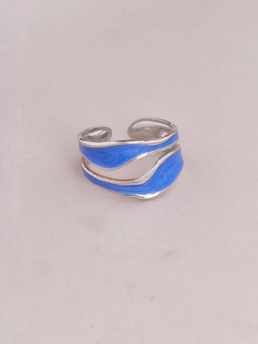 1pc Fashionable Titanium Steel Open Ring