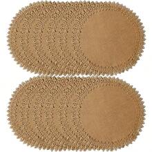 4 Stücke/6 Stücke/8 Stücke runde gewebte Tischsets mit Seilkanten, braune Farbe, 15 Zoll hitzebeständige Jute Vintage Tischmatten für die Tischdekoration im Esszimmer, schützen vor Flecken und Ölen. Geeignet für Familienfeiern, Hochzeiten und lange Tische, runder Tisch, leicht zu reinigen für den täglichen Gebrauch drinnen und Outdoor, Hochzeitsfeierlichkeiten, Restaurants, Küchen, Cafés, Weihnachten, Erntedankfest, Geburtstage