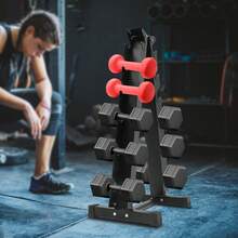 6 Pair 660lbs Dumbbell Rack Stand, 6 Tier Weight Storage Organizer Rack Space Saving With Anti-Slip Pads, For Home Hotel School Gym - Black - View 6