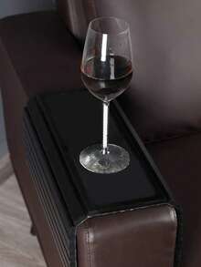 1个可折叠木质扶手托盘，防水易清洁，适用于扶手椅、餐桌，防滑早餐托盘，多用途，可放置毯子、桌子、椅子、地毯、床，非常适合放置饮料、手机、零食、遥控器、咖啡，是绝佳的圣诞礼物。