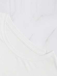 Camiseta de manga corta con estampado de MEXICANA de cuello redondo, playeras para mujer, blusas gráficas para mujer - Blanco - Ver 3