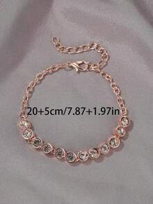 1 件青少年时尚个性手链气质简约锆石手饰品节日礼物配饰