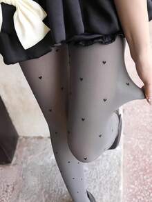 1件套女士高弹力紧身丝质心形打底裤