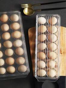Refrigerator Egg Rack With Lid, Refrigerator Egg Storage Box Plastic Storage Box, Transparent 14-Grid Egg Tray, Compartment Anti-Collision Egg Storage Box With Lid, Transparent Stackable Egg Storage Box, Suitable For Home/Kitchen Storage, Suitable For Refrigerator, Cabinet, Kitchen Storage Cabinet, Kitchen Accessories - Multicolor - View 6