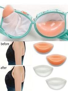 2pcs Seamless Silicone Bra Pads, Thickened Support Invisible Bra Inserts, Suitable For Lingerie, Perfectly Matching Swimwear And Bra Accessories, Soft And Comfortable, Ideal For Loungewear, Outdoor And Sportswear