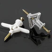 10/50个石膏板膨胀螺丝，石膏板尼龙膨胀锚栓，灰/白膨胀管锚栓，蝶形膨胀塞，适用于石膏板和空心墙 - 彩色 - 查看 2