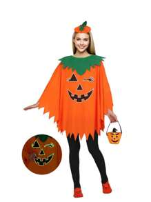 1 pezzo Mantello/Mantellina per Ognissanti, Costume da Zucca di Ognissanti, Outfit per Cosplay e Feste di Ognissanti, Tuta da Zucca