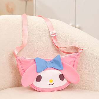 Bolso bandolera con diseño de Kuromi y My Melody, bolso de hombro con forma de dumpling dulce y lindo para niñas, ligero y conveniente para uso en exteriores