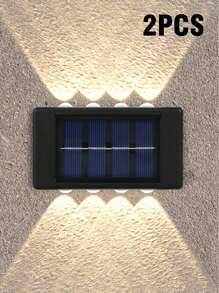 太阳能户外庭院灯、家用壁灯、墙壁装饰、上照灯和下照灯氛围壁灯、4/6/8/10/12/16 LED 凸壁灯，内置电池