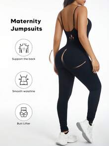 孕妇可调节吊带高弹力收腹连体裤