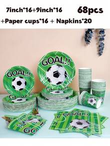 69/10 Piece World Cup Soccer Party Tableware Set - 7/9 Inch Plates, 9 Oz Cups And Napkins | Serves 16 Guests For Match Watching, Birthday Picnics, Celebration Decor - Multicolor - View 16