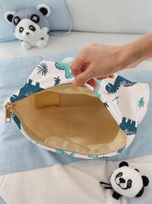 1 szt. Niestandardowa kosmetyczka z motywem dinozaura i imienia, doskonały wybór do przechowywania kosmetyków w podróży, możliwość personalizacji według własnego, unikalnego projektu, odpowiednia dla dzieci i nastolatków, możliwość nadrukowania własnego imienia lub imienia rodzeństwa/kolegów z klasy jako prezent