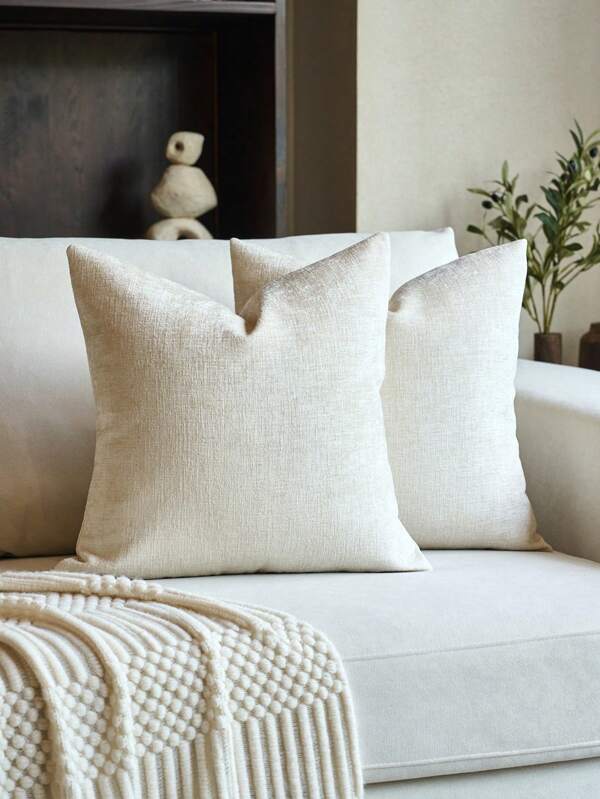 1pc Bamboo Chenille Pillow Cover (No Insert), Modern Minimalist Bamboo Chenille Decorative Cushion Cover, Suitable For Bedroom, Sofa, Car Seat, All Seasons