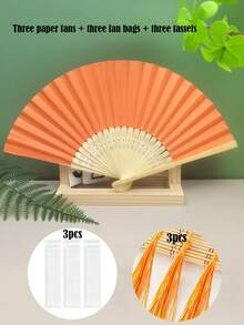 1pc/2pcs/9pcs/10pcs Colorful Paper Hand Fan, Foldable Fans For Wedding Guests, Ideal Fashion Accessory And Gift (The Front Side Of The Fan Is Intact, But The Back May Have Some Dye Staining Which Is Unavoidable) - Multicolor - View 18