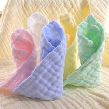 5/10pcs Baby Towel Set - Baby Wipes Small Towels - Soft Newborn Face Towels Suitable For Sensitive Skin - Baby Shower & Bath Supplies - Multicolor - View 3