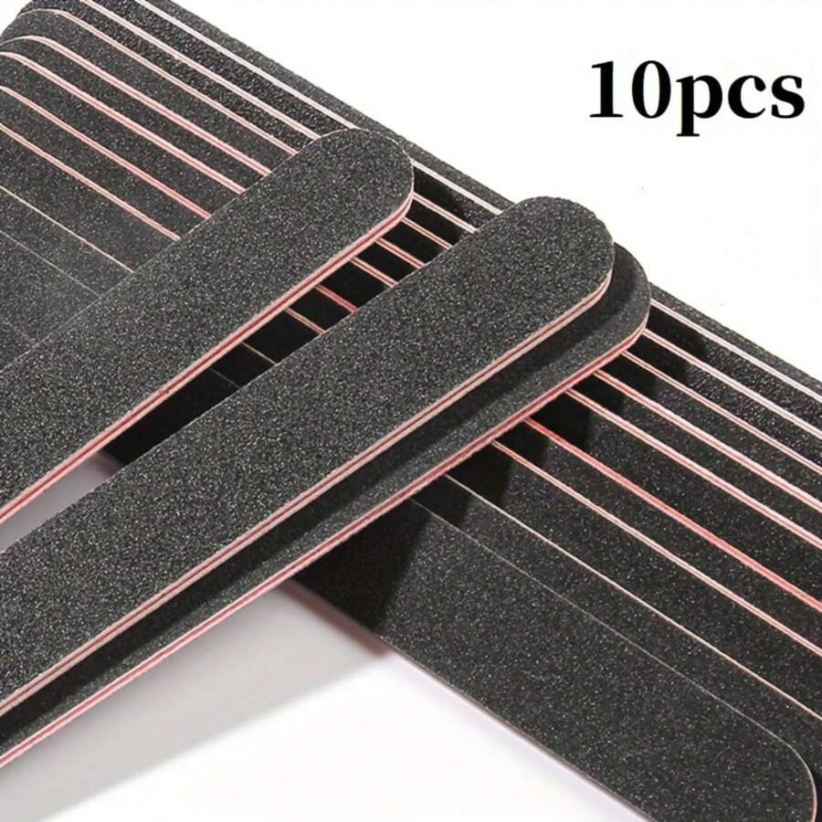 50pcs Professional Double-Sided Nail File Set, 100/180 Grit Black Sandpaper Nail Buffer Board, Washable Double-Sided Nail File, Suitable For Natural Nails And Acrylic Nails DIY Salon Use - Multicolor - View 1