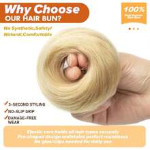 1/3 Pieces Bun Human Hair Messy Dount Hair Buns Updo Chignon With Elastic Hair Exension For Women Daily Slouchy Hair Accessories