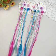 12 peças novos acessórios de cabelo trançados em forma de borboleta, lindos e coloridos, tranças de cabelo falsas com presilhas pequenas para dança de rua, presentes de aniversário/festa, acessórios para se vestir