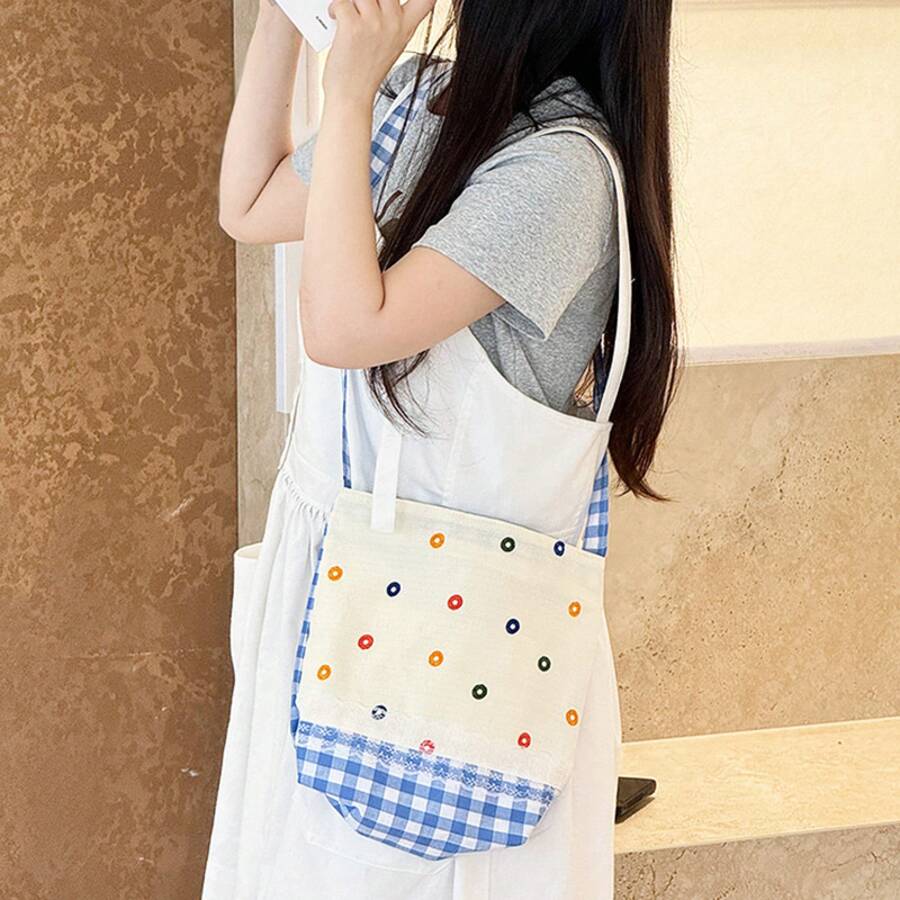 Women Shoulder Bags - 紅色格子斜背包 - 查看 1