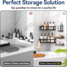 Corner Shower Caddy Organizer, 3-Pack Self-Adhesive Rustproof Bath Shelves With Soap Holder & 4 Hooks, Large Capacity Shower Storage Rack For Bathroom Organization - 粉色 - 查看 8