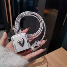 5 قطع/مجموعة من لفافة كابل على شكل قلب من الفضة بطول 1.5 متر، واقي كابل، مناسب ل- IP كابل تشطيب سريع 12/13/14 20 واط، هدية رائعة لنفسك أو لأصدقائك