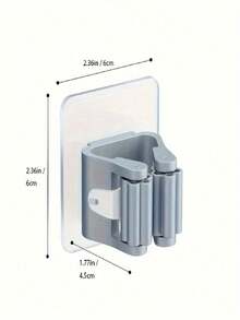 4 pezzi / 1 pezzo Porta scopa e mocio multifunzione con ganci, supporto per scopa adesivo da parete, organizer per attrezzi staccabile impermeabile e antiscivolo per casa, bagno, cucina, giardino e garage - Grigio - Visualizzare 7