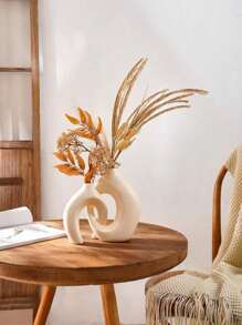 几何设计情侣组合花瓶装饰组合，舒适圆形波西米亚甜甜圈造型现代花瓶，北欧简约装饰花瓶，适合现代时尚家居桌面中心装饰、卧室装饰美学，现代花瓶，波西米亚花瓶，圆形花瓶，甜甜圈花瓶，中性花瓶家居装饰