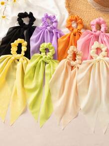 1pc Women's Simple Elegant Hair Scrunchie In Yellow, Purple, Green, Pink, White Bright Colors, Suitable For Daily & Vacation Outfits, Hair Ties, Scrunchy Hair Ties
