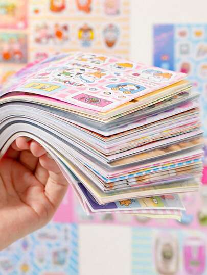 1 本可爱贴纸书，1500 多种图案，快乐心情制作器系列，创意卡通剪贴簿日记 DIY 装饰材料，手机壳，卡片拼贴贴纸，适用于学校用品，返校