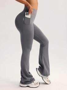 FWH Versión de alto rendimiento, pantalones acampanados adelgazantes de cintura alta con bolsillos secretos | Ropa deportiva retro para el gimnasio, cintura moldeada + levantamiento del trasero, cintura antideslizante + bolsillos ocultos | Perfecto para yoga y uso diario, pantalones acampanados de cintura alta para todo tipo de cuerpos, look retro y elegante de ropa deportiva, pantalones de yoga acampanados de cintura alta
