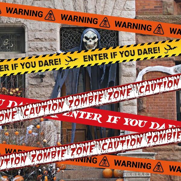 6M/9M Halloween Caution Tape - Halloween Scene Caution Tape, Photo Backdrop Prop Suitable For Halloween Yard, Porch, Party, Haunted House Decoration Home Decor Halloween Decor Room Decor