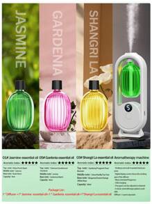 Aromatherapy Home/Hotel Aromatherapy Essential Oil Diffuser Bedroom Silent Toilet Deodorant Office Air Freshener - Rechargeable/Can Be Placed On The Desk/Can Be Hung On The Wall Aromatherapy Room Long Effect Spray There Are 6 Kinds Of Essential Oils To Choose From/Seven Color Atmosphere Lamp/Essential Oil Bottle Can Be Reused - Water Humidification Can Be Added