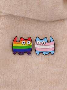 Cute Animal Rainbow Cat Enamel Pin LGBT Gay Brooches For Men Lapel Pins Badges On Backpack Gay Accessories Jewelry Gifts - Multicolor - View 5