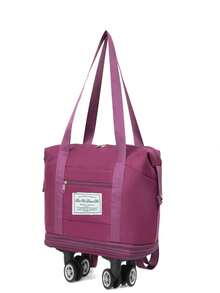 1 件带轮子的旅行袋、可扩展折叠行李袋、背包、备用旅行袋、可拆卸滚轮旅行袋、行李袋、旅行或商务旅行折叠式带轮旅行袋、大容量衣物、周末包、过夜包、行李袋、便携式学校用罩袋、学校配件、学校用品