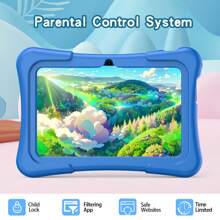 PRITOM Tableta para niños, tableta para niños de 7 pulgadas con WiFi, 32GB ROM, 7731E 4 núcleos, cámara dual, aplicaciones y juegos preinstalados, tableta educativa para niños pequeños con funda (sin adaptador)