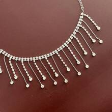 1pc Tassel & Rhinestone Anklet, Suitable For Daily Wear