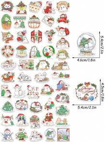 50 piezas Pegatinas de fantasma navideño, calcomanías de Feliz Navidad para laptop, maleta, computadora, scrapbook, diario, refrigerador, regalos navideños para niños