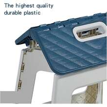 Lightweight Plastic Foldable Step Stool For Kids Or Adults, Suitable For Living Rooms, Kitchens, And Bathrooms, Portable Travel Camping Stool (Blue) - 藍色 - 查看 5