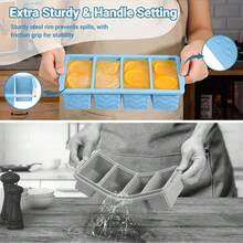 2-Pack Silicone Soup Freezer Trays With Lids - 1-Cup Portion Containers For Broth, Stock & Meal Prep, Leak-Proof Design & Stackable Storage, Perfect For 250mL/125mL Frozen Cubes - 淺藍色 - 查看 4