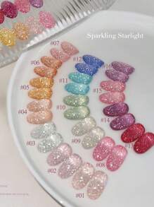 MISS SHAKA 10ml Summer Autumn Nails Halloween Nails Hot Selling Dopamine White Blue Pink Red Burst Broken Diamond Gel Nail Polish Gel 2025 New Style Super Flash Reflective Broken Diamond Nail Salon Nail Art Nail Supplies