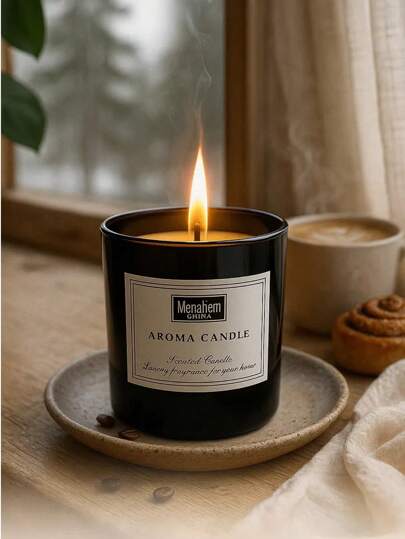 1pc Black Scented Candle In A Cup | 100g Soy Wax Candles, Autumn Home Decor, Birthday Gifts For Women, Room Decor & Wedding.
