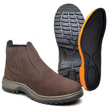 Durable Genuine Leather Boot With Gel Insole Heavy Duty Men's Cheap Promotion - Coffee - View 1