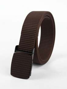 1pc Nylon Glossy Pressed Buckle Belt, Vintage Nylon Canvas Belt Youth Casual Belt, Tactical Outdoor Sports Back To School Men's Good Recommended Pants Belt, Durable Waist Belt Business Casual Weave Personalized Fashion Casual Young Personalized Men's Belt