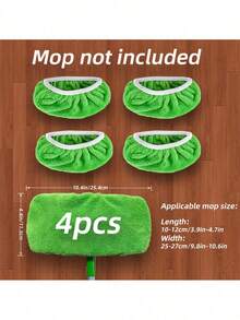 1/2/3/4 件拖把替换垫、松紧带平板拖把布、可水洗耐用拖把垫替换装、除尘拖把头、柔软拖把垫替换装、超强吸水、易于清洁、清洁用品 - 彩色 - 查看 9
