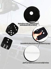 Car Dice,2.75In Pair Of Auto Rear Mirror Plush Dice, Soft And Fuzzy Car Charm Interior Ornament For Sedan, Truck, SUV Hangable Decoration, Cute Car Decoration Ornament Accessories - One Size - View 5