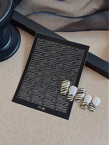 7Pcs Nail Art Hollow Stickers Set, Nail Art Plate Template, Line Grid Leopard Print Designs To Make Nail Art/Salon More Easy.Christmas, Winter, Pink, Graduation, Birthday, Holiday, Summer, Autumn, Y2K, Fancy Fashion, Women's Makeup, Makeup Party, Beach Travel, Camping, Outdoor School, Campus Travel, Festival Decoration Gifts, Roses, Girl Role Playing, Best Colors, Charm, Atmosphere - Multicolor - View 9