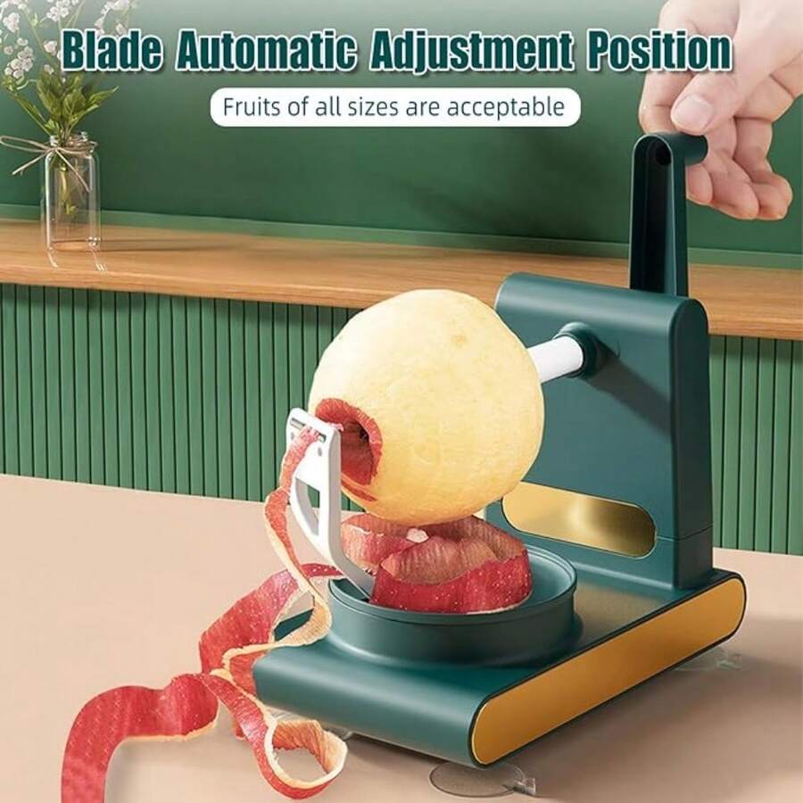 Multi Fruit Peeler 2.0 For Kitchen, Apple & Potato Hand Stainless Steel Peeler Slicer Corner, Vegetable & Fruit Peeler Machine With Divider For Home Essentials - 綠色 - 查看 1