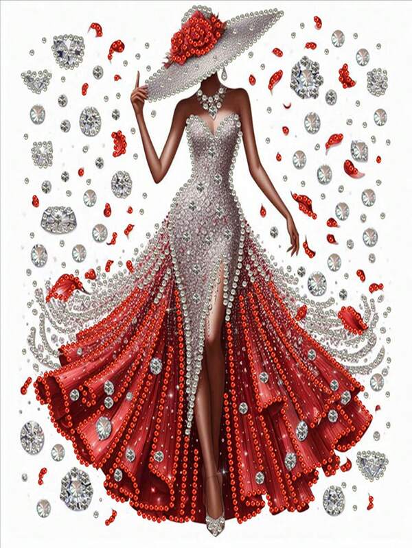 1 Set elegantes Diamant-Malerei-Set für Frauen, geeignet für Anfänger und Erwachsene, 5D DIY asymmetrische Form teilweise mit Diamanten beschichtete Kunsthandwerksarbeit, handgefertigt und kreativ, tolles Geschenk oder für den Eigengebrauch, dekorieren Sie Ihr Zuhause, geeignet für Wanddekoration. Ungerahmte Kunst, Handwerks- und Nähzubehör... Diamant-Malerei-Set 30x30cm/11,8x11,8 Zoll Diamant-Malerei-Set ungerahmt